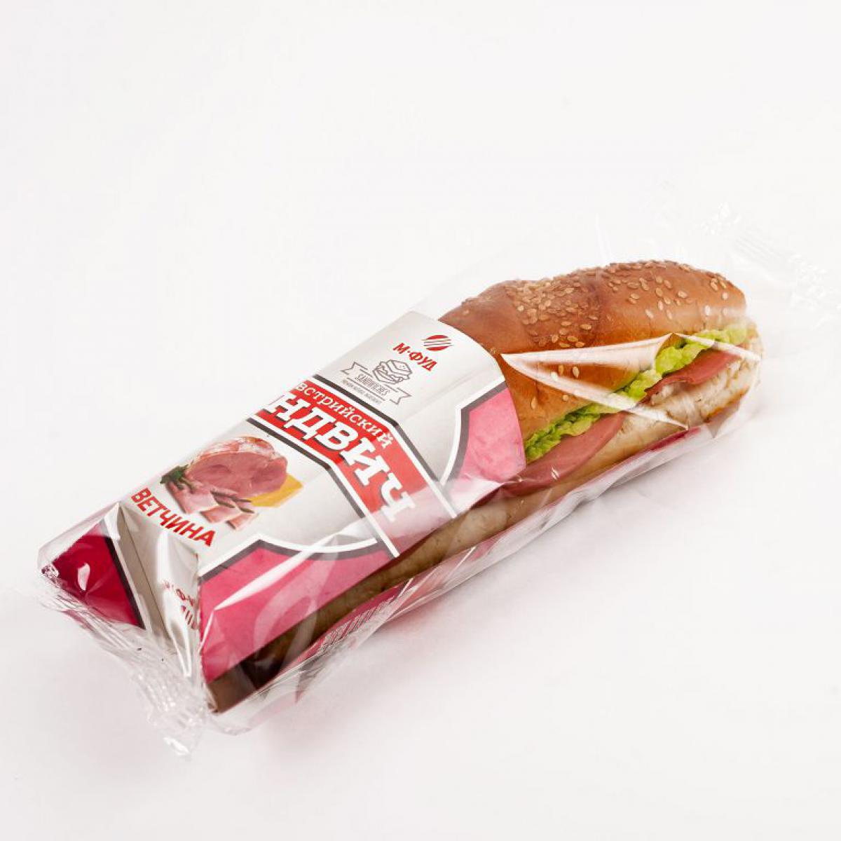Багет с ветчиной и сыром 150г Багет с ветчиной и сыром 150г